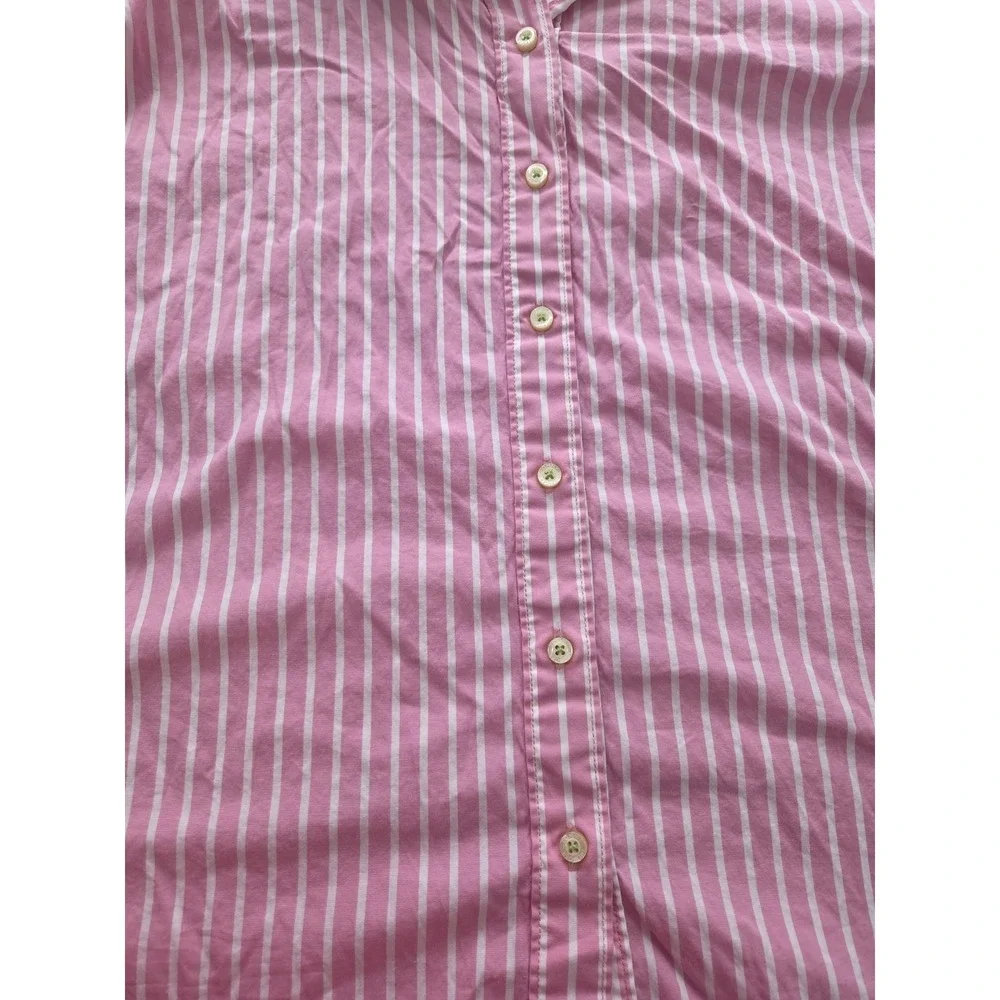 Tommy Hilfiger Womens Pink White Striped Button Down Shirt Size 20 Collared - Picture 5 of 10